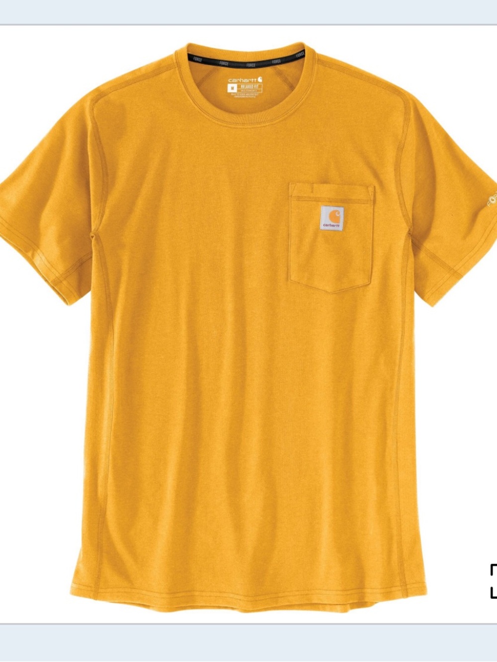 Carhartt Force Men’s Short Sleeve Pocket Tee in Mustard Yellow
